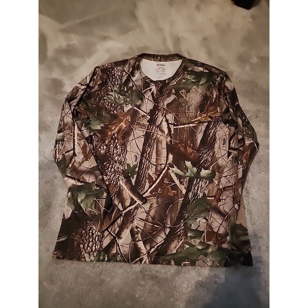Outfitters Ridge Camo Mesh‎ Shirt Men L Hunting Long Sleeve Pullover Realtree